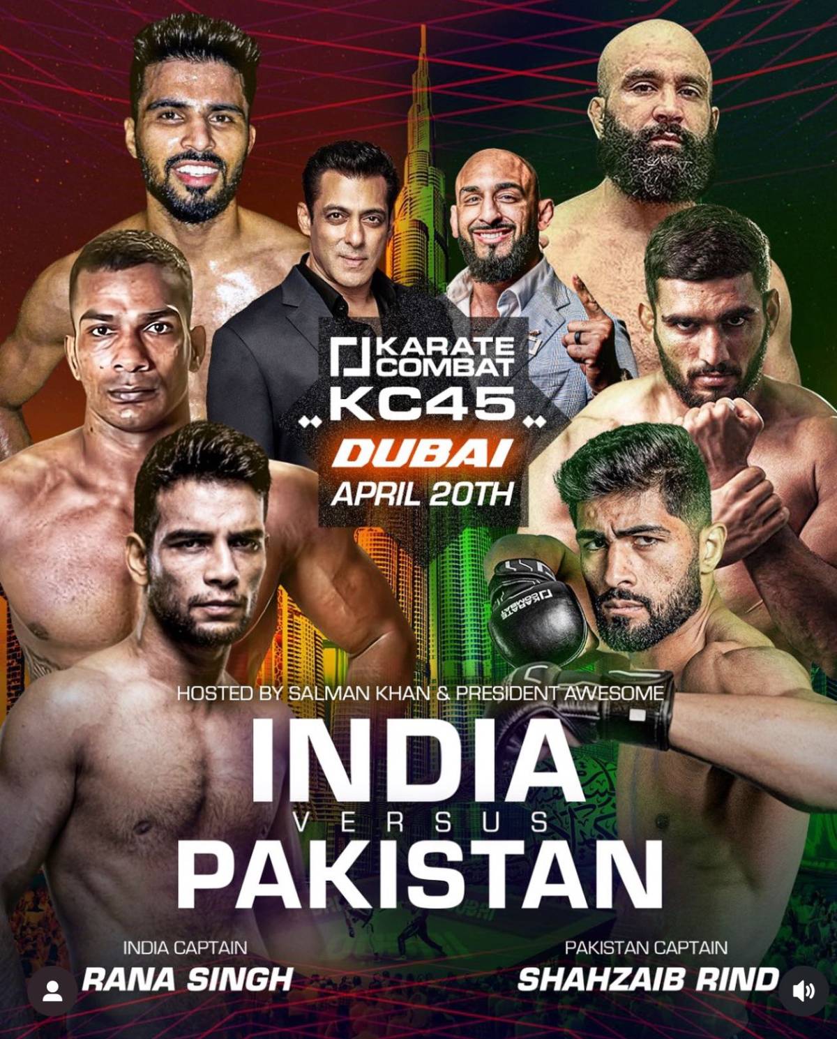 Tension escalates between Pakistan and India players in karate rivalry ahead of the Combat 45 event